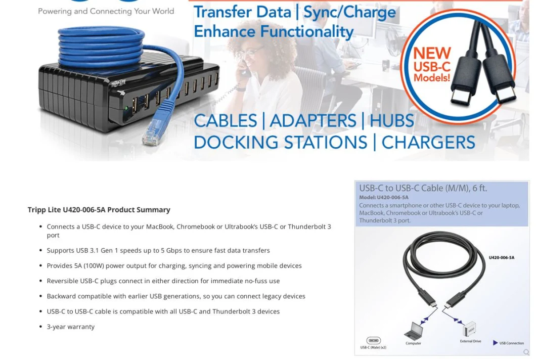 Aluminum Braided 100W USB-C to USB-C 2.0 Cable