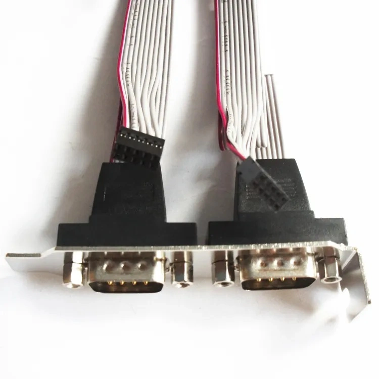 Custom Flat dB9 Cable RS232 Female with Bracket to IDC