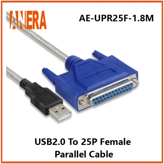 Ae-Upr25f-1m Cable de impresora paralelo USB 2.0 macho a 25 pines DB25 Cable de impresora hembra