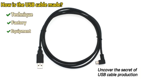 Costom HD USB2.0 a macho a Mini USB B hembra Cable USB de 90 grados para carga rápida y transferencia de datos