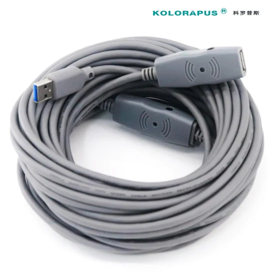 Kolorapus 15m USB 2.0 Cable de extensión activo Macho a hembra Extensor de cable repetidor para impresora USB