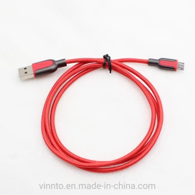 precio de fábrica cable USB trenzado micro colorido cable de datos USB 2.0