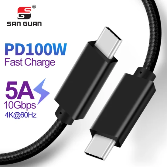 Nuevo cable USB 3.2 Gen 2 USB C a USB C Soporte 5A 100W Carga rápida 20gbps Transferencia de datos y Audio Video 4K 60Hz