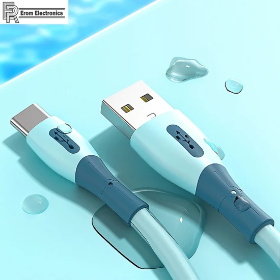 Chip inteligente de silicona líquida Carga rápida inteligente Durabilidad mejorada Cable de datos de sincronización micro Cable USB tipo C móvil para accesorios de teléfonos móviles Carga USB