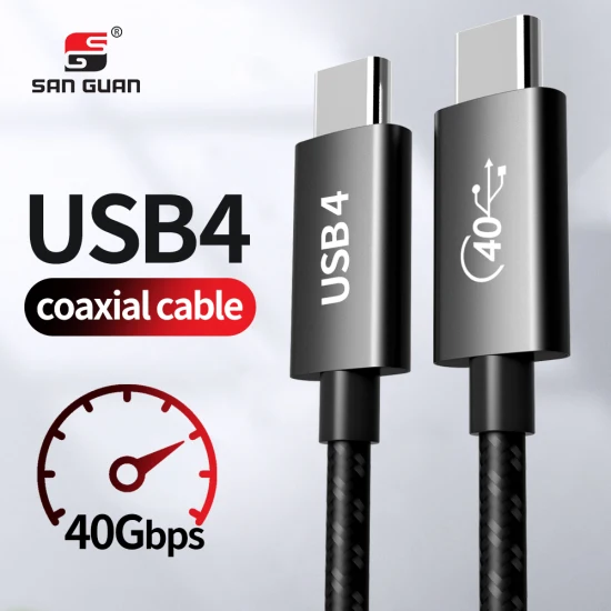 Audio Video 4K Función USB-C 4 Cable para Thunderbolt 4 1m/2m 100W Tipo de carga C 20V 5A Soporte Thunderbolt 40gbps