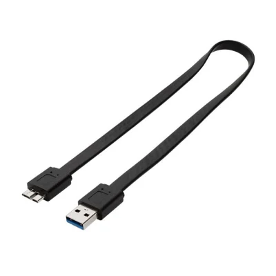 Cable plano negro USB3.0 a macho a Micro B macho