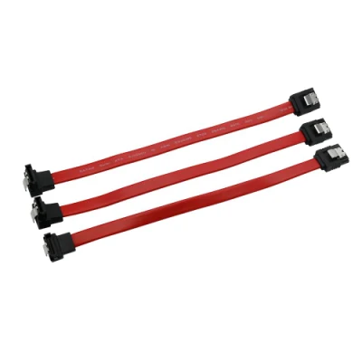 Cable rojo SATA 3,0 Dual SATA de 7 pines, conector recto a 90 grados, disco duro hembra a hembra, Cable ATA de 6gpbs con pestillo de bloqueo